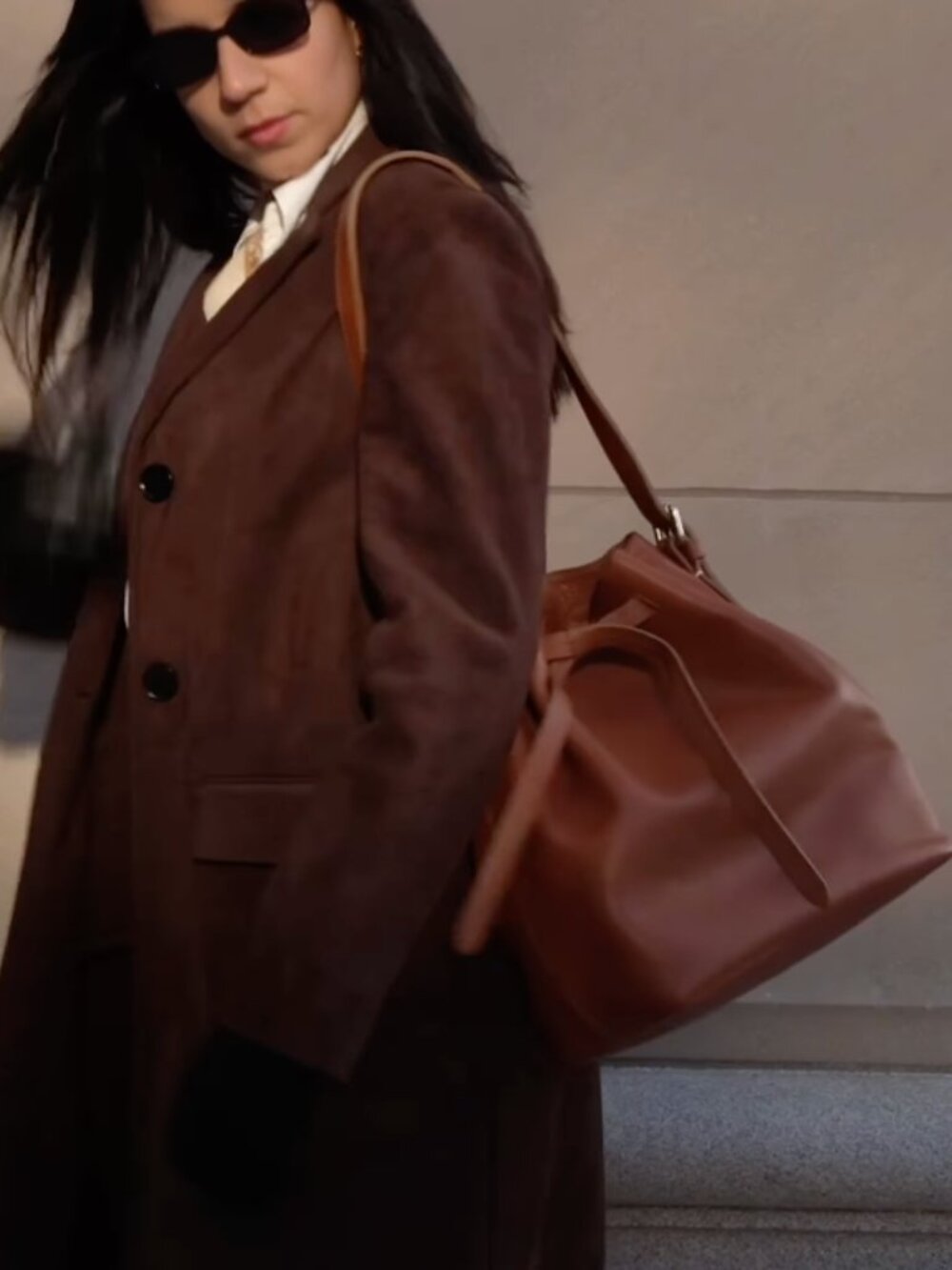 Coya Leather Bucket Bag - Cognac - LAZARO